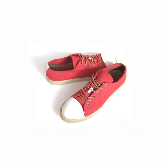 VTG BUTTERO Mens Red Round Toe Classic Tanino Sneakers 40 Eur |  Mens Size 7 - Picture 4 of 11